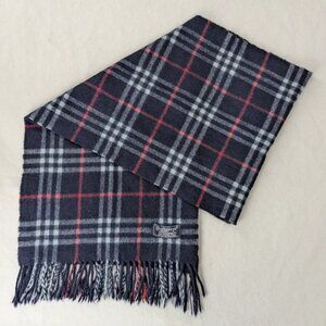 Used Burberry's Scarf Blue – Unisex Cashmere Check – Luxury Warm Winter Fashion